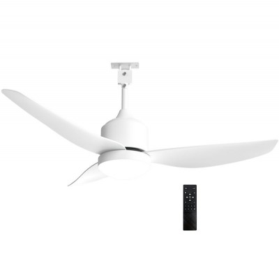 Ανεμιστήρας Οροφής Εξωτερικού Χώρου IP44 LED CCT 2600lm 30W Με 3 Πτερύγια Remote Control Λευκός